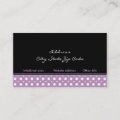 Schwarz-lila Polka-Punkt-Innenbereich Visitenkarte (Rückseite)