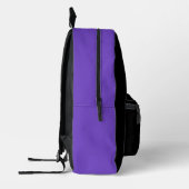 Schwarz-Lila-Script-Monogramm Bedruckter Rucksack (Links)