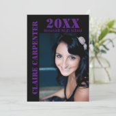 Schwarz/Lila Stiftungsbriefe - Gründungsankündigun Einladung (Stehend Vorderseite)