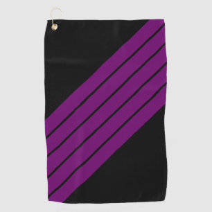 Schwarz Lila Strickende 70er 80er Retro Racing Str Golfhandtuch