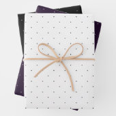 Schwarz, Lila und Weiß-Micro-Polka-Dot-Set 3 Geschenkpapier Set (Beispiel)