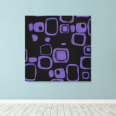 Schwarz, Lila, Violet Retro Abstrakt Art Leinwand (Insitu (Holzboden))
