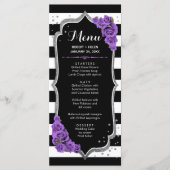 Schwarz-Lila-Weiß-Silber-Menükarte Programm (Vorderseite)