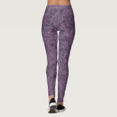 Schwarz Lila weiße Imitate Shag Texture Leggings (Rückseite)