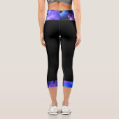 Schwarz/Lila Wolkenmuster Capri Leggings (Rückseite)