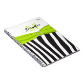 Schwarz-Limon-Weiß-Zebrastreifen-Notebook Notizblock (Rechte Seite)