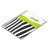 Schwarz-Limon-Weiß-Zebrastreifen-Notebook Notizblock (Linke Seite)