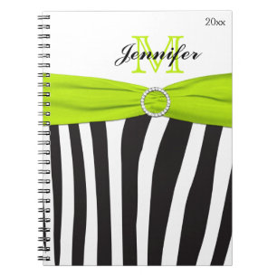 Schwarz-Limon-Weiß-Zebrastreifen-Notebook Notizblock