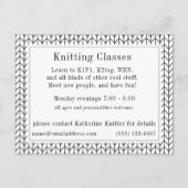 SCHWARZ LINIERT GESTRICKT Postkarte "Strickkurse" (Vorderseite)