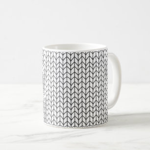 SCHWARZ LINIERTES KNIT White Mug Kaffeetasse
