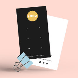 Schwarz-Logo-Add-Logo-6-Loch-Gestell-Ohrring-Anzei Visitenkarte