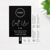 Schwarz-Logo Moderne Nachsorgekarte (Schreibtisch)