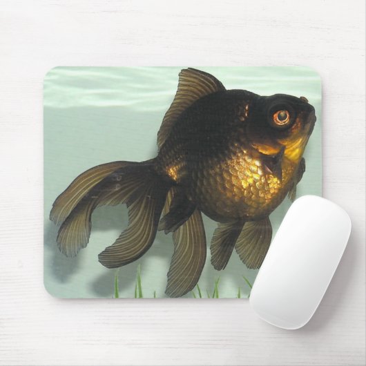 Schwarz-machen Sie Goldfisch fest Mousepad (Mit Mouse)