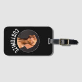 Schwarz macht Ihr eigenes Foto oder Bild Gepäckanhänger (Vorderseite (Horizontal))