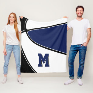 Schwarz-Marinebasketball-Team farbenfroh Jungs Mäd Fleecedecke