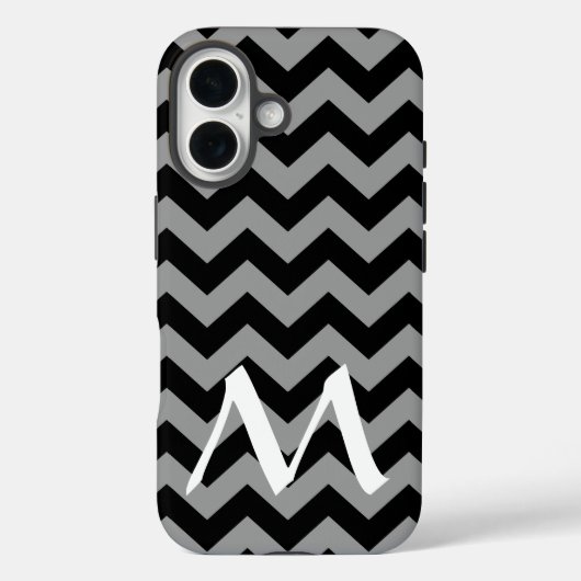 Schwarz-Marokkanischer Moods Chevrons mit Monogram Case-Mate iPhone Hülle (Rückseite)