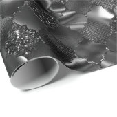 Schwarz-Marokkanisches Quatrefolienmuster Geschenkpapier (Rolleneckpunkt)