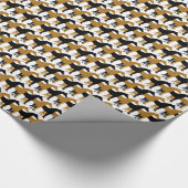 Schwarz, Matte Gold und Weißes Pferd Geschenkpapier (Ecke)