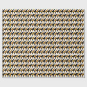 Schwarz, Matte Gold und Weißes Pferd Geschenkpapier (Flach)