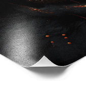 Schwarz matter Totenkopf mit Bronze Fotodruck (Ecke)