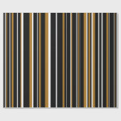Schwarz, mattes Gold und weißer Strichcodestreifen Geschenkpapier (Flach)