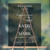 Schwarz Mattiert glücklich je nach Hochzeit Acrylschild (Neutral)