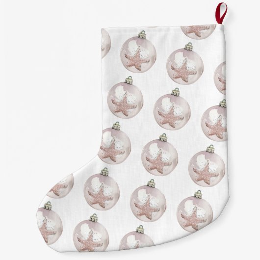 Schwarz-Meer-Sterne-Ornament Großer Weihnachtsstrumpf (Rückseite)