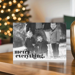 Schwarz Merry Everything Foto Feiertagskarte