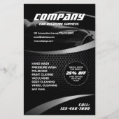 Schwarz-Metallic-Auto mit Angaben Flyer (Hinten)