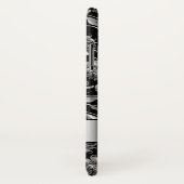 Schwarz-Metallisches Silbergrau-Damaskusmuster Case-Mate iPhone Hülle (Hinten/Rechts)