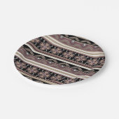 Schwarz-Mexican-Zierstreifen Pappteller (Schrägansicht)