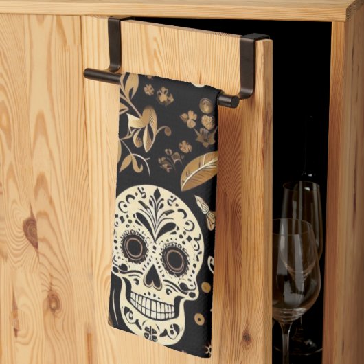 schwarz-mexikanisch geschirrtuch (Drittel gefaltet)