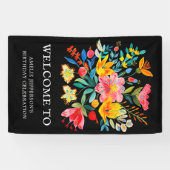 Schwarz-Mexikanisches Fiesta-Party Willkommen Banner (Horizontal)