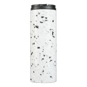 Schwarz & Mikrograu Marmor Terrazzo Muster 12oz Thermosbecher (Rückseite)