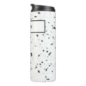 Schwarz & Mikrograu Marmor Terrazzo Muster 12oz Thermosbecher (Nach rechts gedreht)