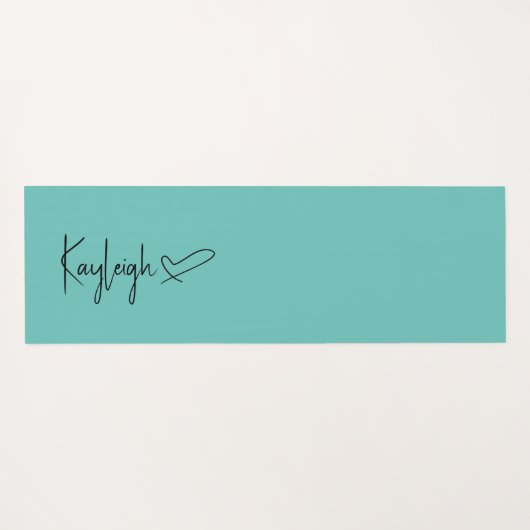 Schwarz-Mini-Skriptname mit Herz-Reversible Yogamatte (Rückseite (Horizontal))