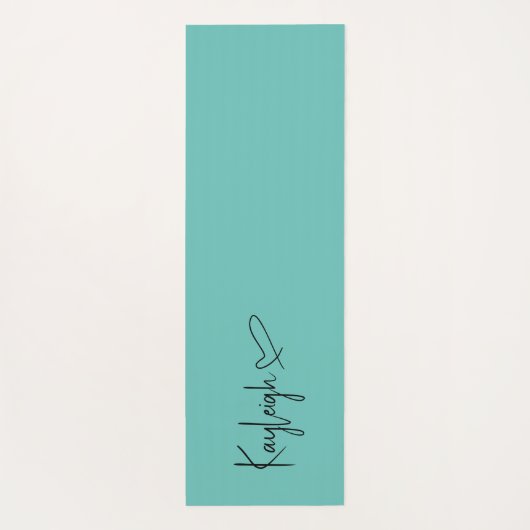 Schwarz-Mini-Skriptname mit Herz-Reversible Yogamatte (Rückseite)