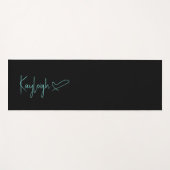 Schwarz-Mini-Skriptname mit Herz-Reversible Yogamatte (Vorderseite (Horizontal))