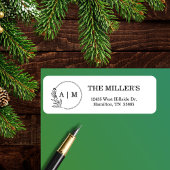 Schwarz-Minimal-Floral-Monogramm-Hochzeit