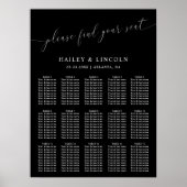 Schwarz-Minimal-Hochzeitskarte Poster (Vorne)