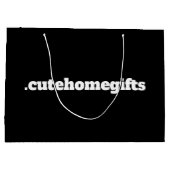 Schwarz Minimal Moderne Elegantes Business Große Geschenktüte (Rückseite)