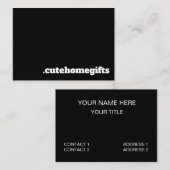 Schwarz Minimal Modernes Elegantes Visitenkarte (Vorne/Hinten)