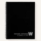 SCHWARZ Minimal Monogramm Initial CORPORATE BUSINE Notizblock (Vorderseite)