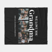 Schwarz Minimal Retro Wir Liebe Sie Oma 3 Bild Fleecedecke (Vorderseite (Horizontal))