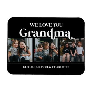 Schwarz Minimal Retro Wir Liebe Sie Oma 3 Bild Magnet