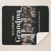 Schwarz Minimal Retro Wir Liebe Sie Oma 3 Bild Sherpadecke (Vorderseite (Horizontal))