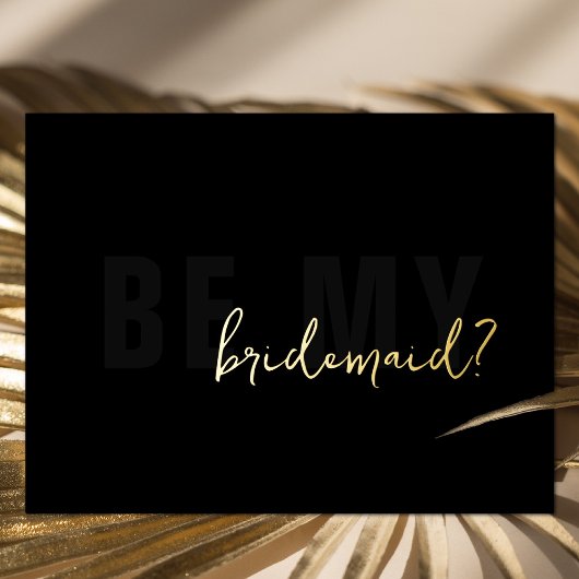 Schwarz | Minimale Bridesmaid-Angebotskarte