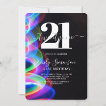 Schwarz Minimalistisch 21. Geburtstag