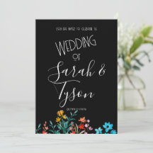 Schwarz-Minimalistisch-Flora-Hochzeitsempfang mit