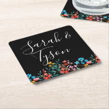 Schwarz-Minimalistisch-Flora-Hochzeitsempfang mit